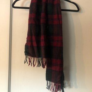 100% Cashmere Red/Green Plaid Scarf